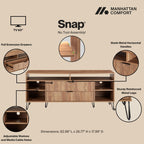 Dumbo 63" Fluted TV Stand in Golden