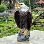 Large Standing Bald Eagle Garden Statue