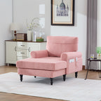 Modern Minimalist Chenille Fabric Chaise Lounge Recliner
