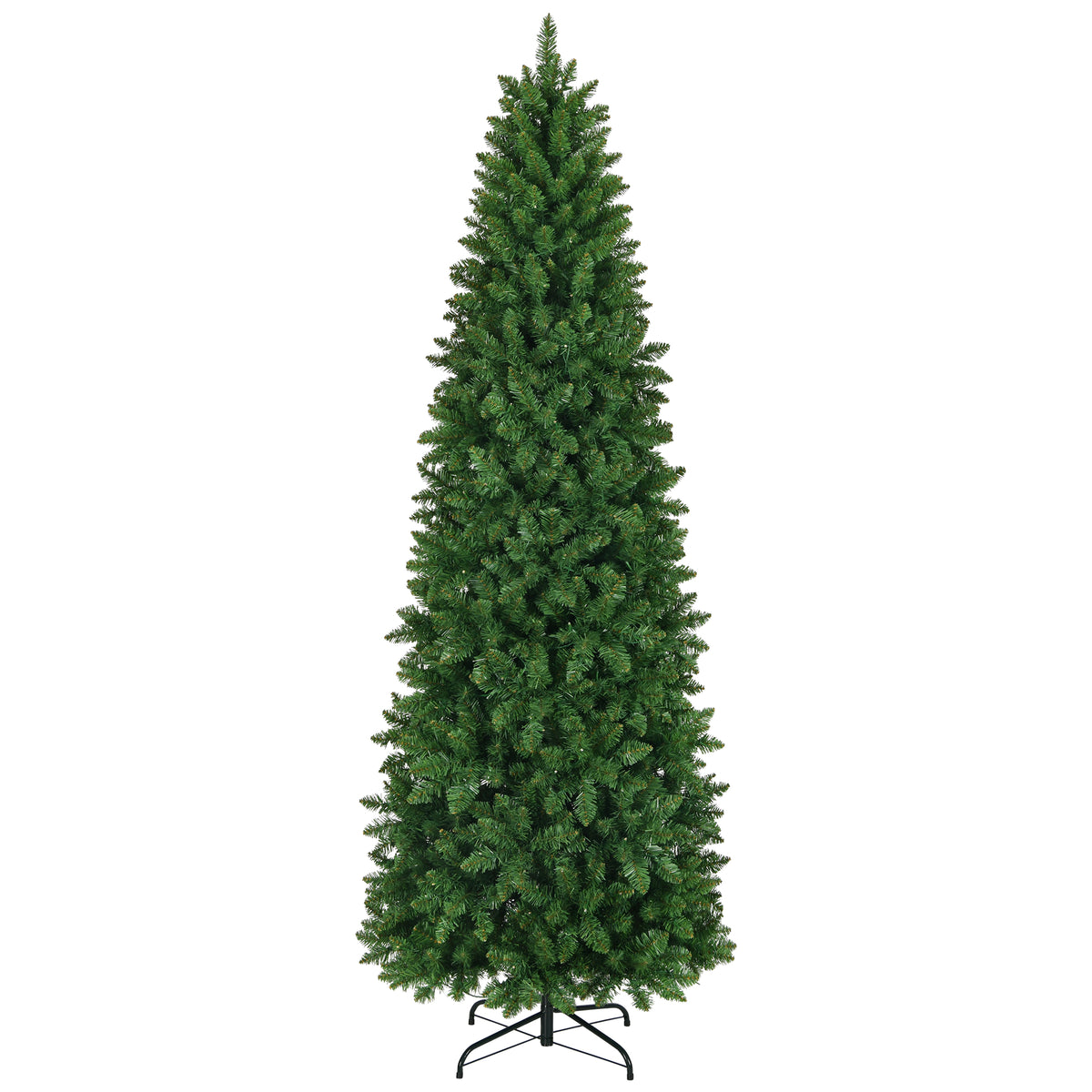 Prelit Pencil Christmas Tree, 9-Foot, Warm White & Multi-Color Lights