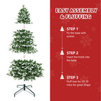 7FT Artificial Christmas Tree - White-Tipped Design