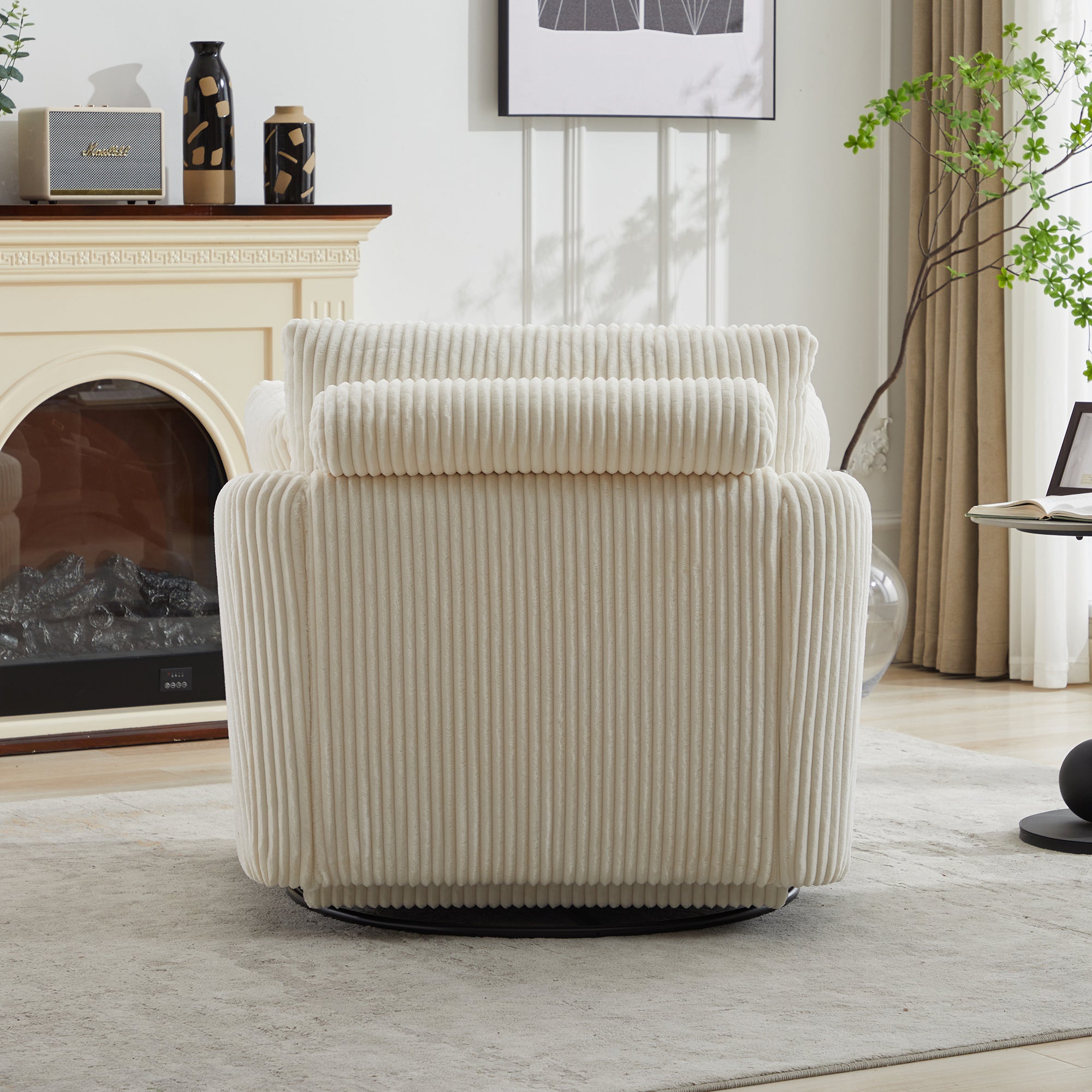 40.55''W Swivel Accent Chair with Pillows