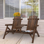 Outsunny 2-Seat Wooden Adirondack Chair