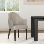 Hillman Wood Vegan Leather and Velvet Armchair