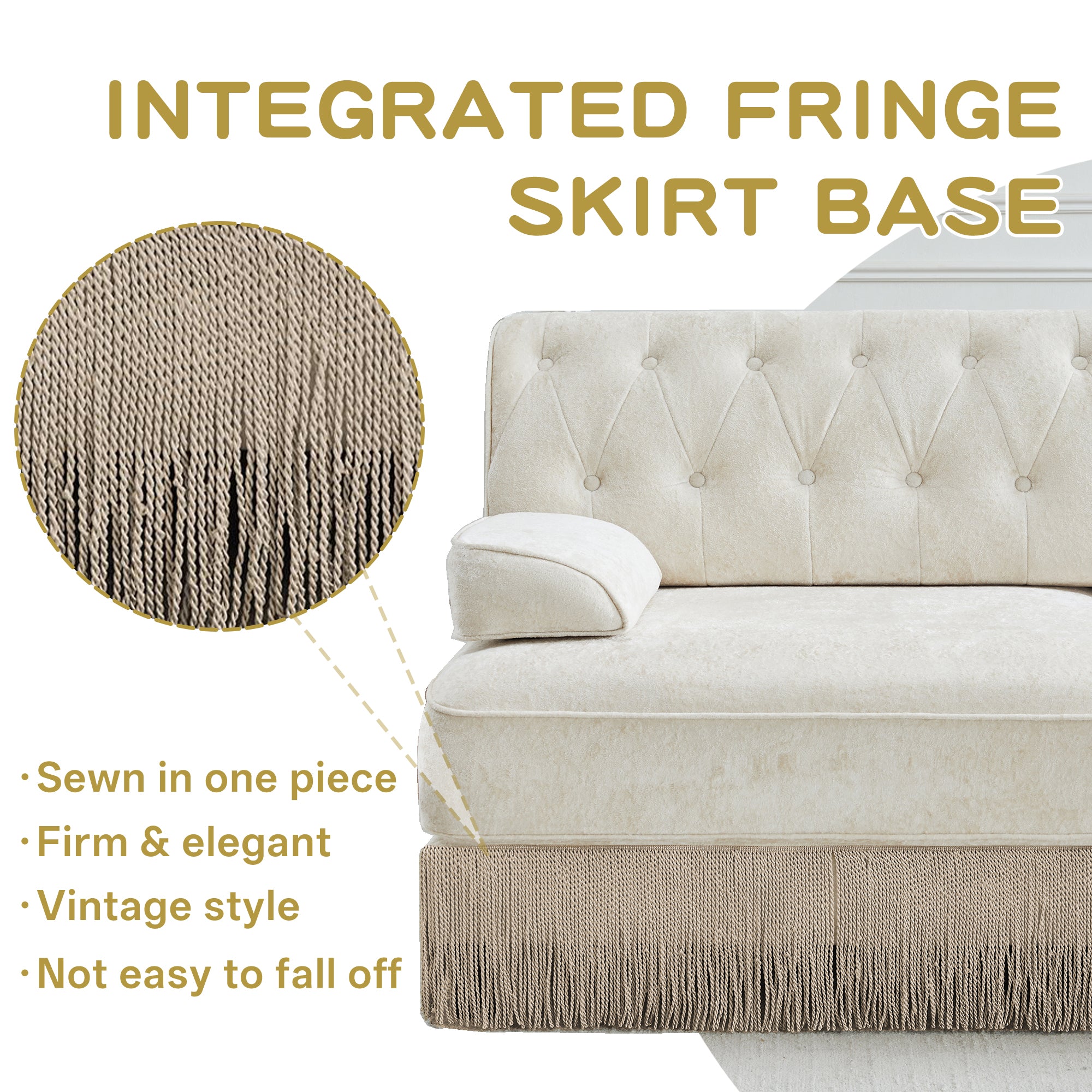 Soft Velvet Fabric Chesterfield Style Sofa