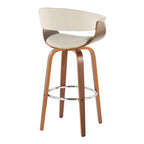 30" Mid-Century Modern Fixed-Height Barstool with Swivel