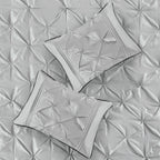 7-Piece King 100% Polyester Pieced Pleated Tufted Comforter Set