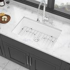 32"x19"x10" Undermount Single Bowl Porcelain Fireclay Kitchen Sink