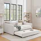 Full Size Daybed with Trundle Upholstered Sofa Bed