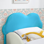 Cute Cloud Shape PU Leather Kids Bed with Guardrails