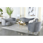 Grey Velvet Accent Chair