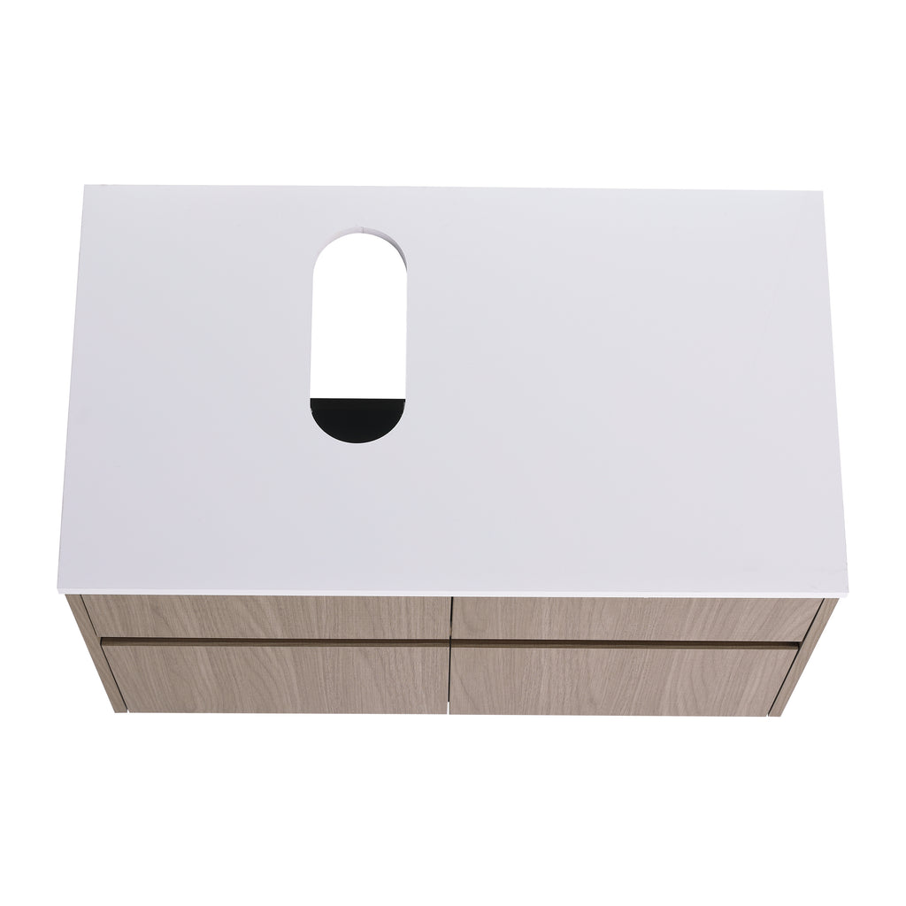 32 Inch Wall-Mounted Bathroom Vanity