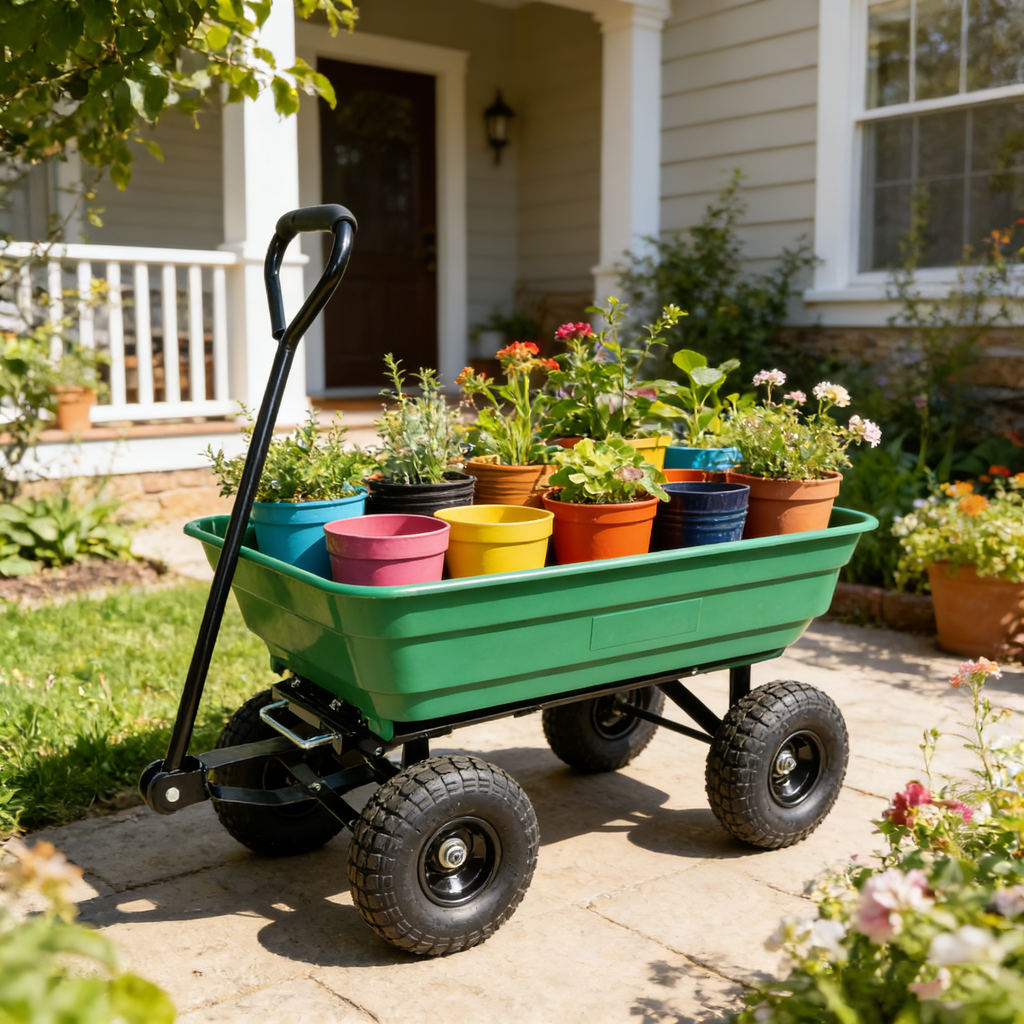 Folding Car Poly Garden Dump Truck with Steel Frame