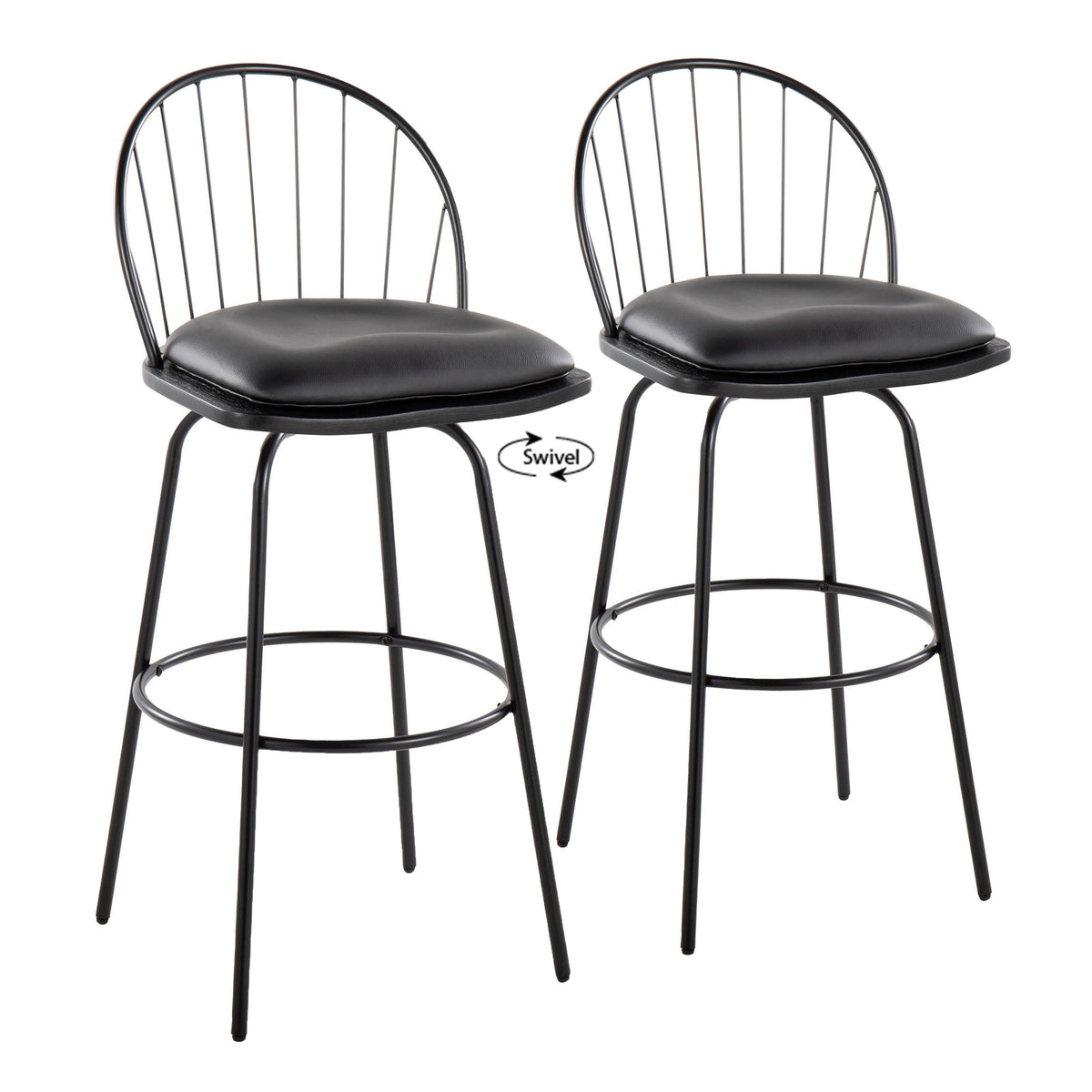 30" Fixed-Height Barstool with Swivel