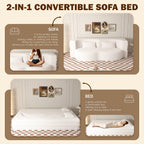 Modern Floor Sofa with Twin Size Folding Mattress