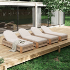 Outdoor Chaise Lounge Chair, Acacia Wood Pool Chair