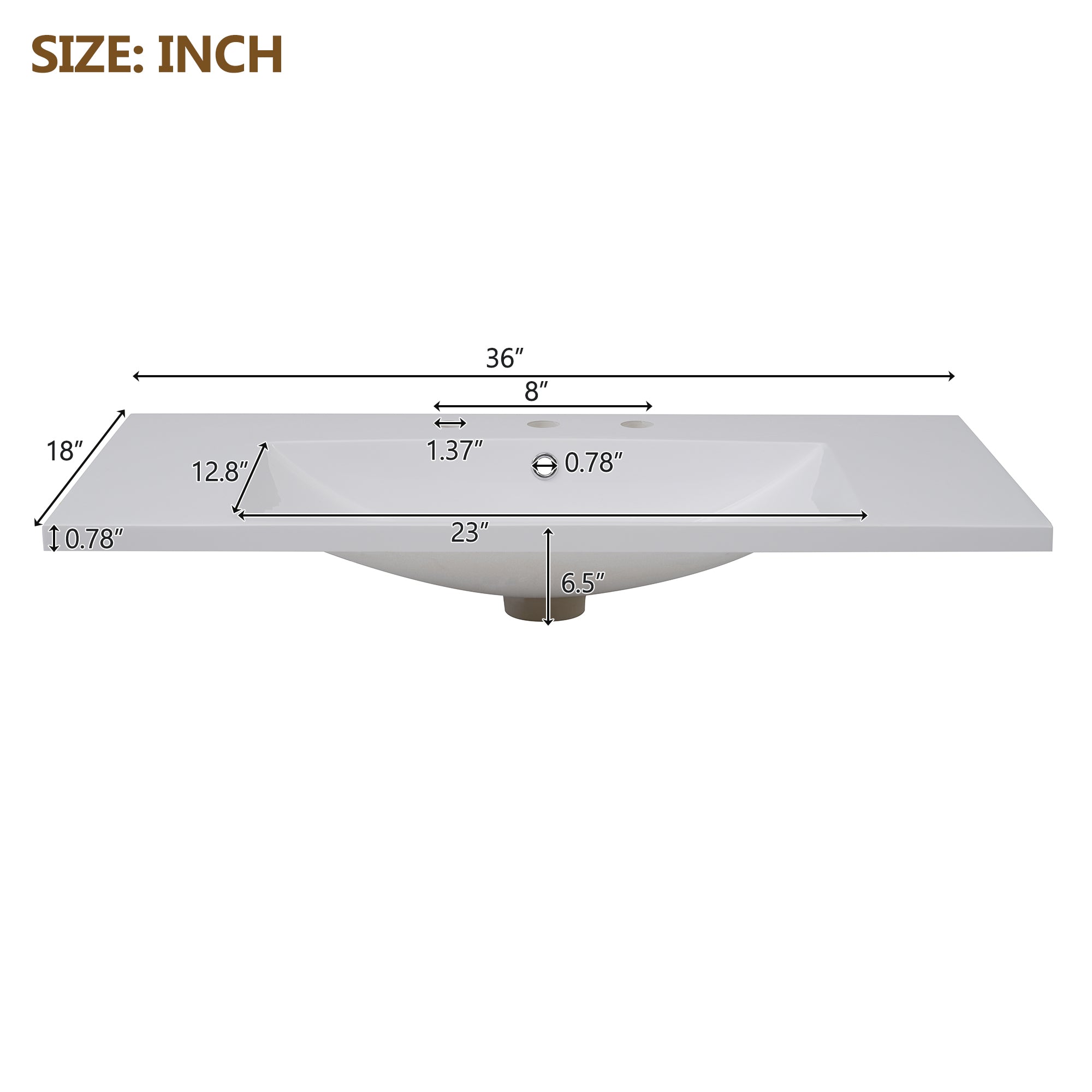36'' Wall Mounted Bathroom Vanity