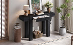 TREXM Rustic Minimalist Console Table with Hidden Drawer