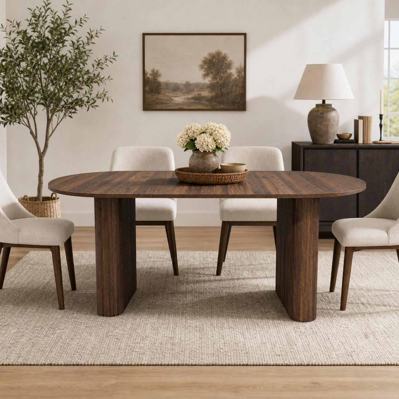 70.8" Oval Kitchen Table for 4-8 People