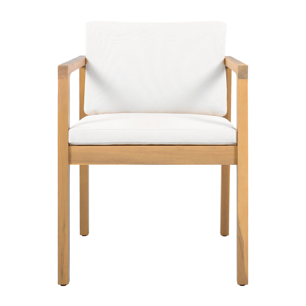 Outdoor Dining Chairs Set of 2 with Acacia Wood Frame