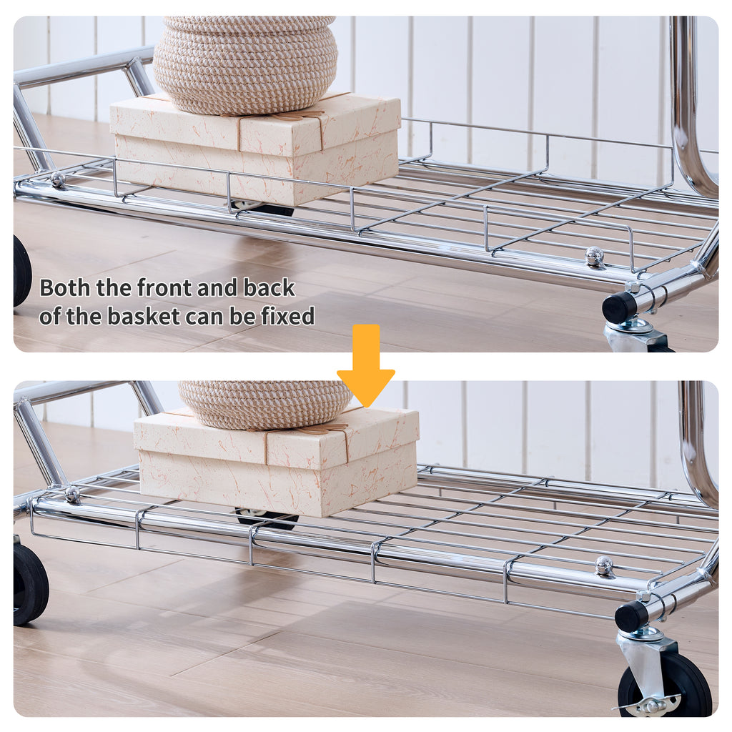 Double Clothing Garment Rack with Shelves