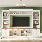 Farmhouse 4-Piece Entertainment Center with Bookshelf for TVs Up to 70"