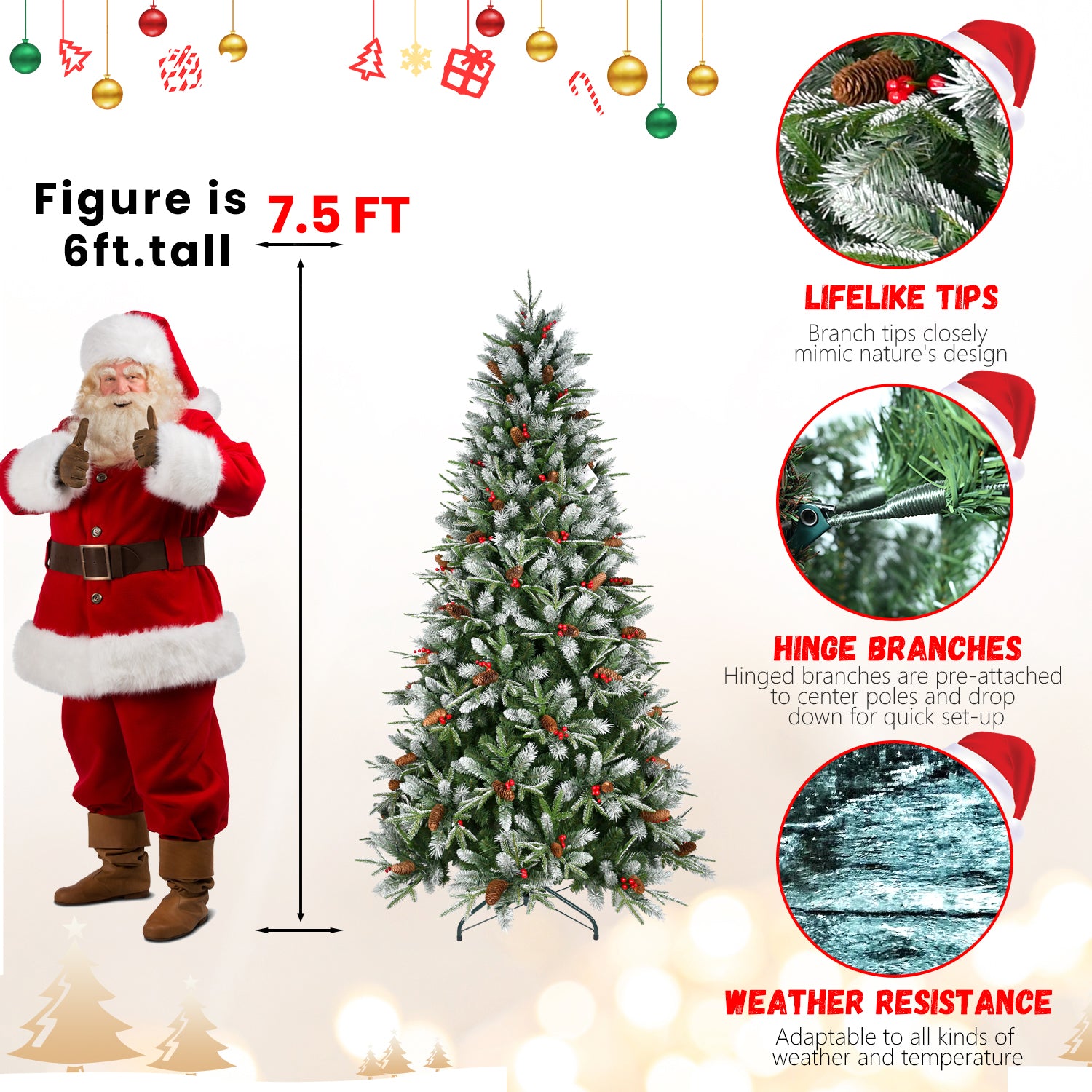 8FT Christmas Tree with 2850 Tips