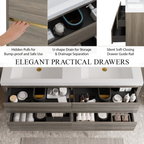 60" Wall-Mounted Bathroom Vanity with Double Sinks