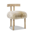 Arden 19.5" Genuine Sheepskin Fur Split Back Dining Chair