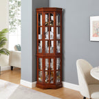 Corner Curio Cabinet with 5 Shelves and Lighting System