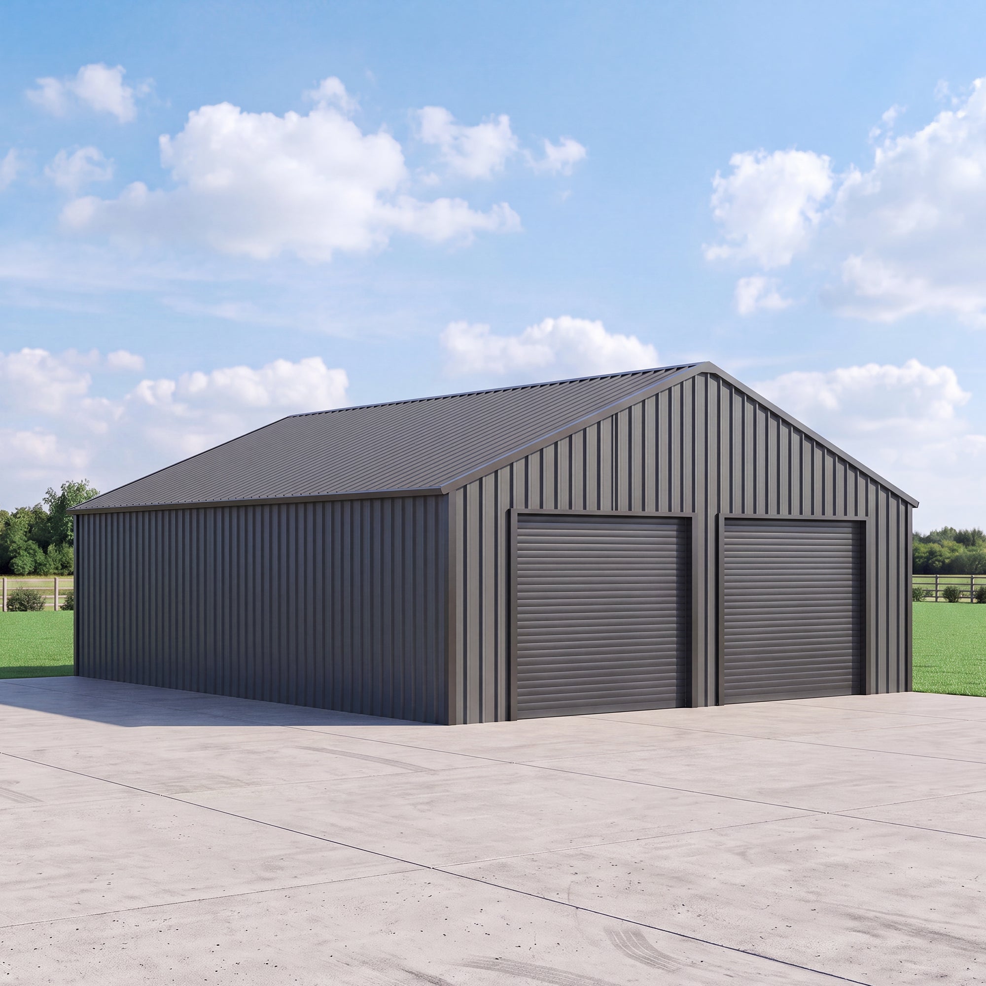 8.5' x 8.5' Motorized Roll-Up Door Kit for Double Garage Metal Shed