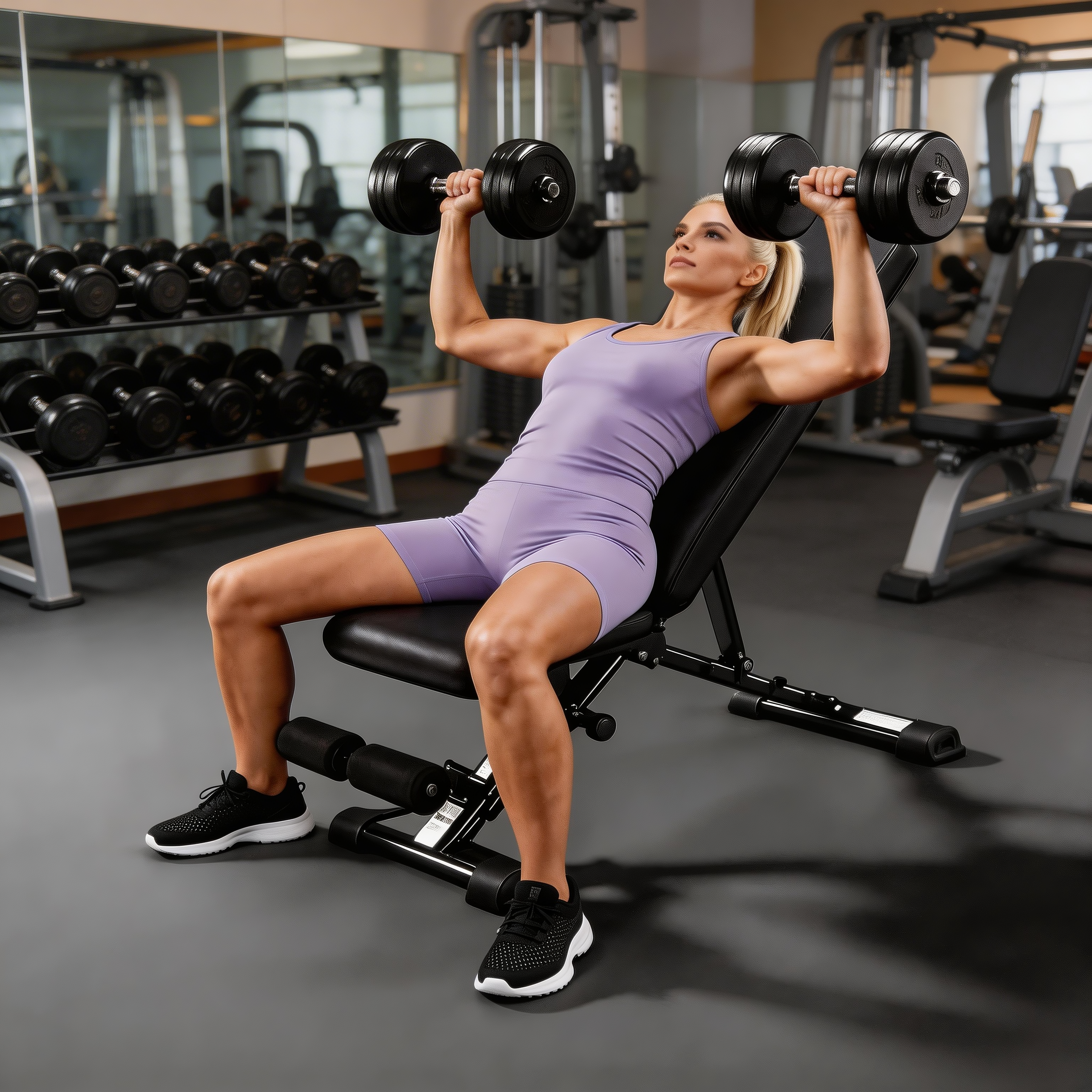 Adjustable Weight Bench with Resistance Bands