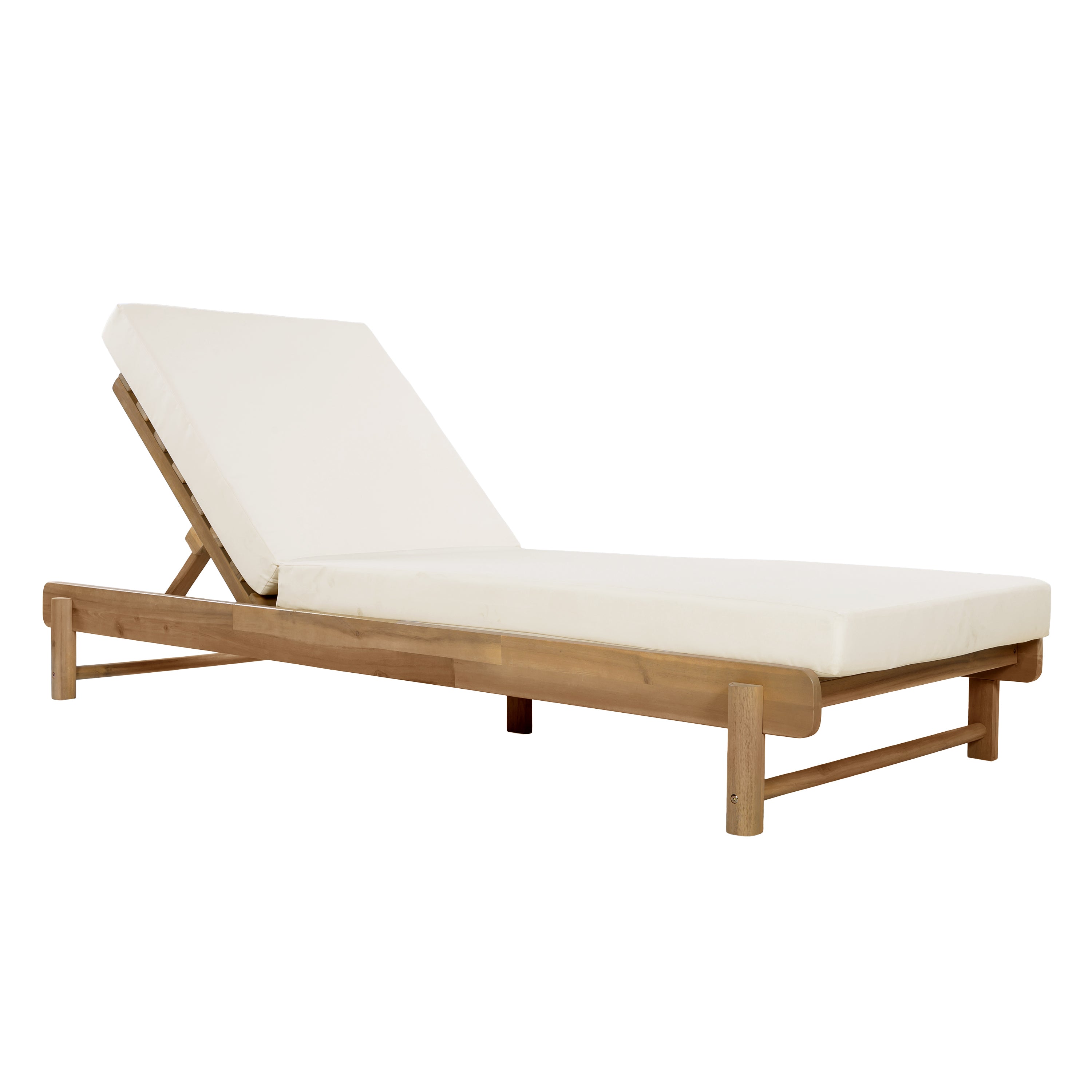 Light Teak Acacia Wood Chaise Lounge Set