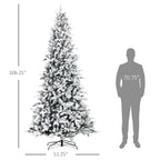 HOMCOM 9 Foot Pine Snow Flocked Artificial Christmas Tree