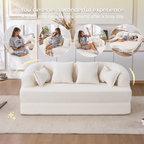 2-in-1 Foldable Sofa Bed with Pillows