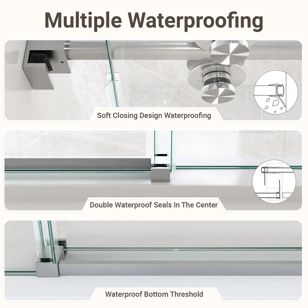 56"-60"W*72" H Frameless Single Sliding Shower Door