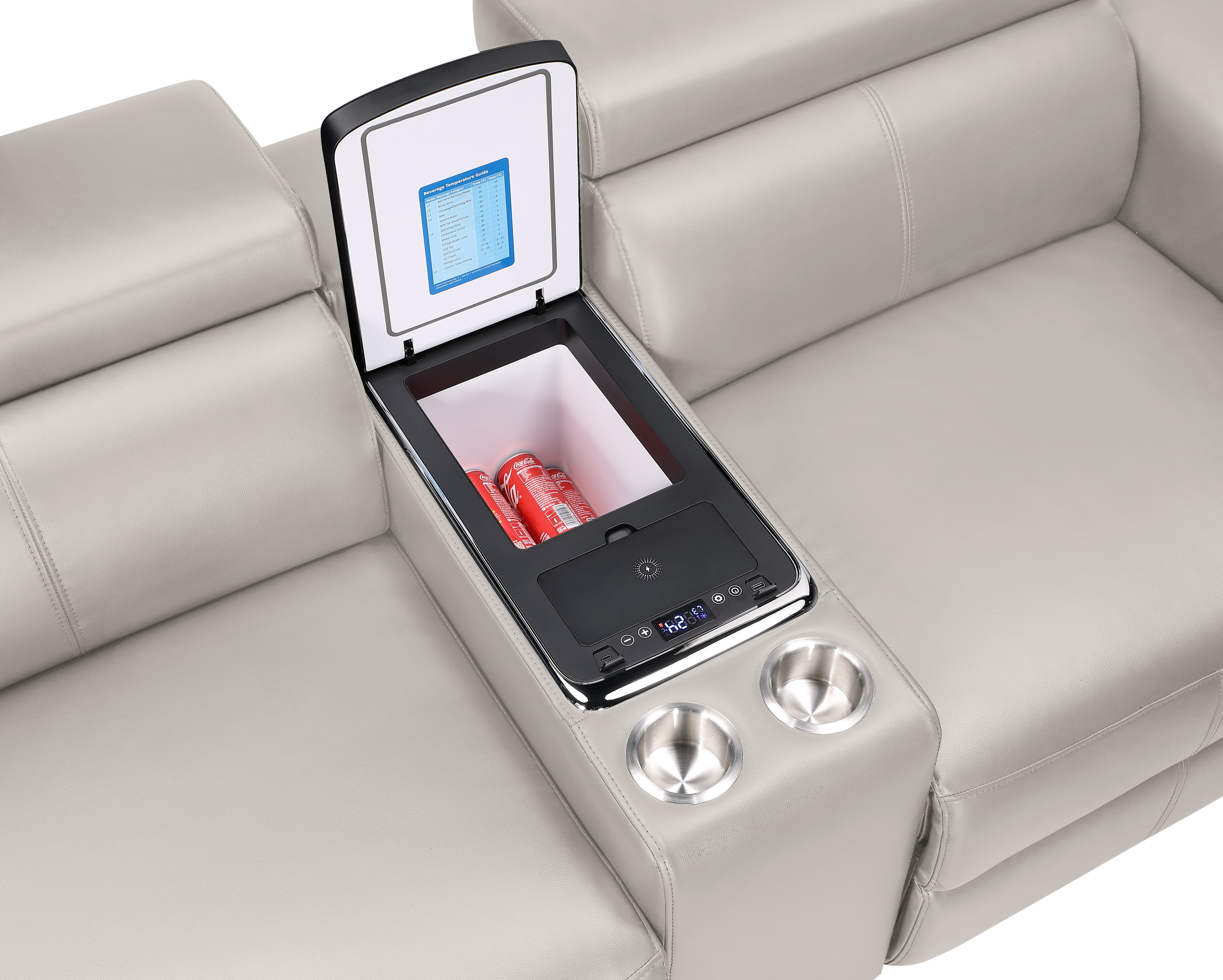 Nova Modern Style Sectional with Console and Bluetooth Speaker