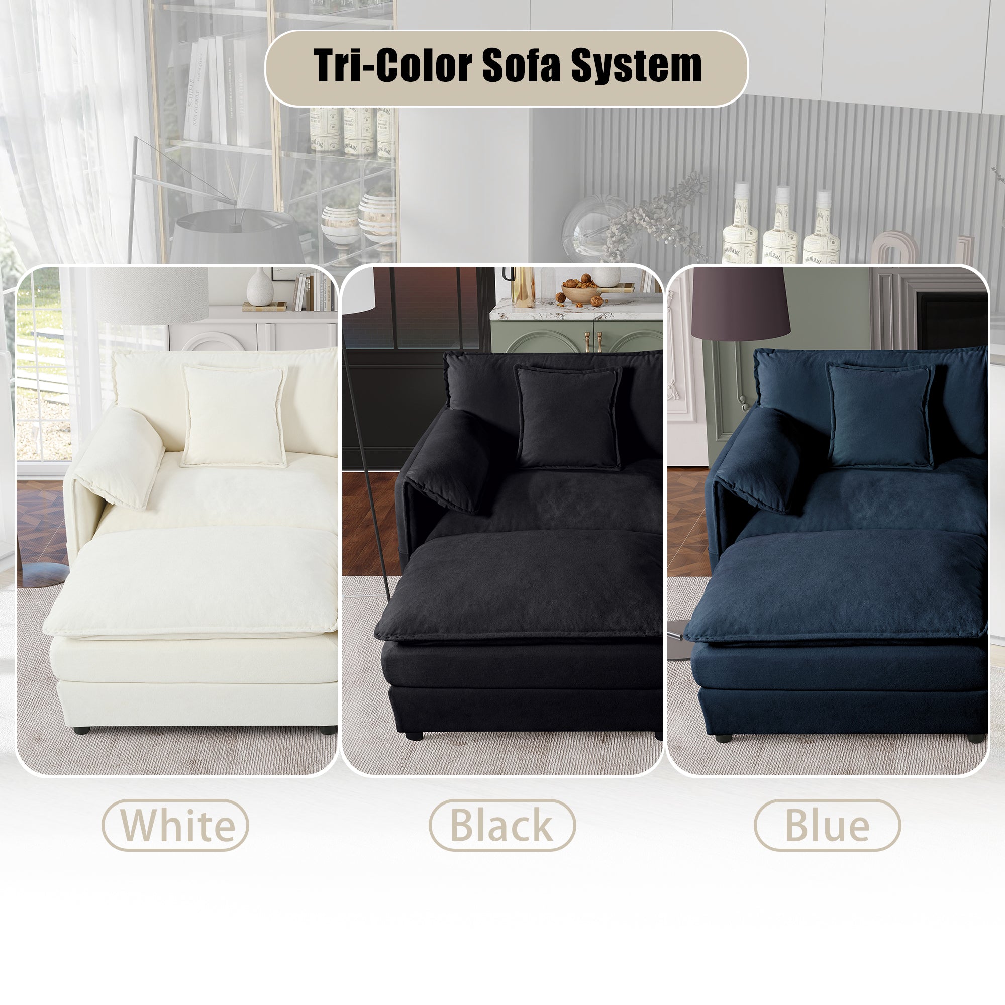 Oversized Chenille Accent Chair Set of 2