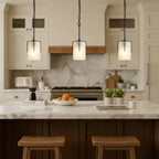 Modern Adjustable Cylindrical Pendant Light, Milky