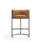 Cosmopolitan Metal Upholstered Barstool in Camel