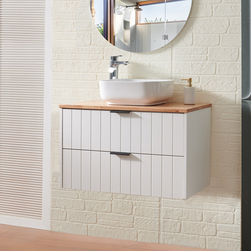32-Inch Double Drawer Wall-Mounted Bathroom Vanity