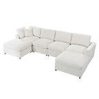 U-Style 130.3" 6-Seater Modular Sectional Sofa