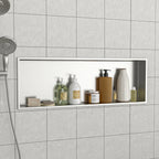 37" x 13" Stainless Steel Shower Niche, Brushed Nickel