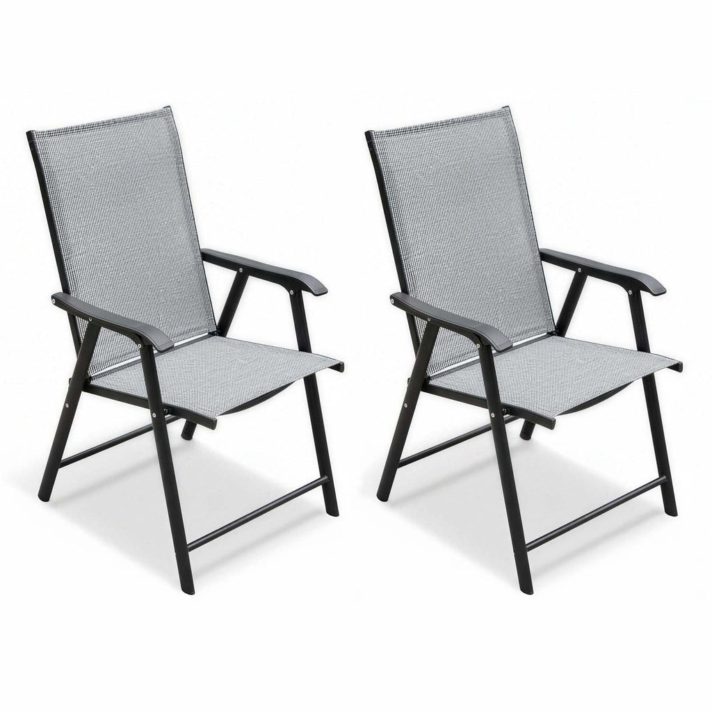 Outdoor Patio Chairs Set of 2 Stackable Portable for Deck, Garden, Camping and Travel