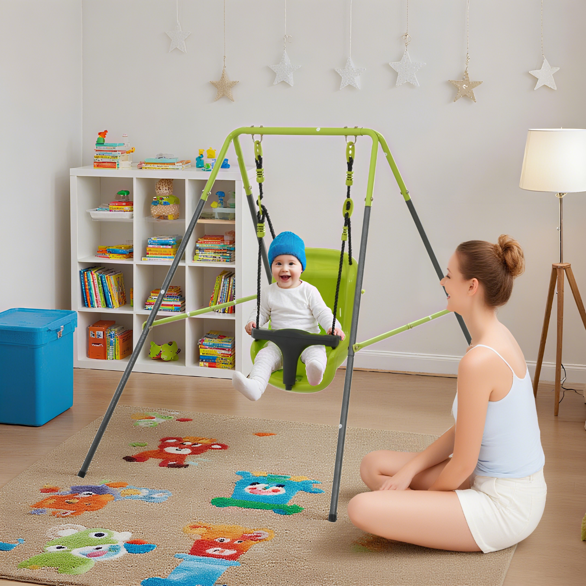 XNS001 Indoor-Outdoor Baby Swing with Safety Seat