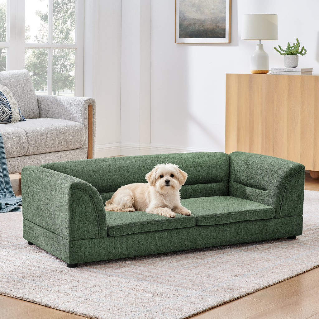 Oversized Pet Sofa, Curved Armrest Rectangular Dog Sofa