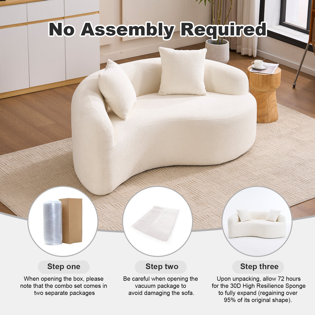 LY-042 S-Curved Chenille Sectional Sofa