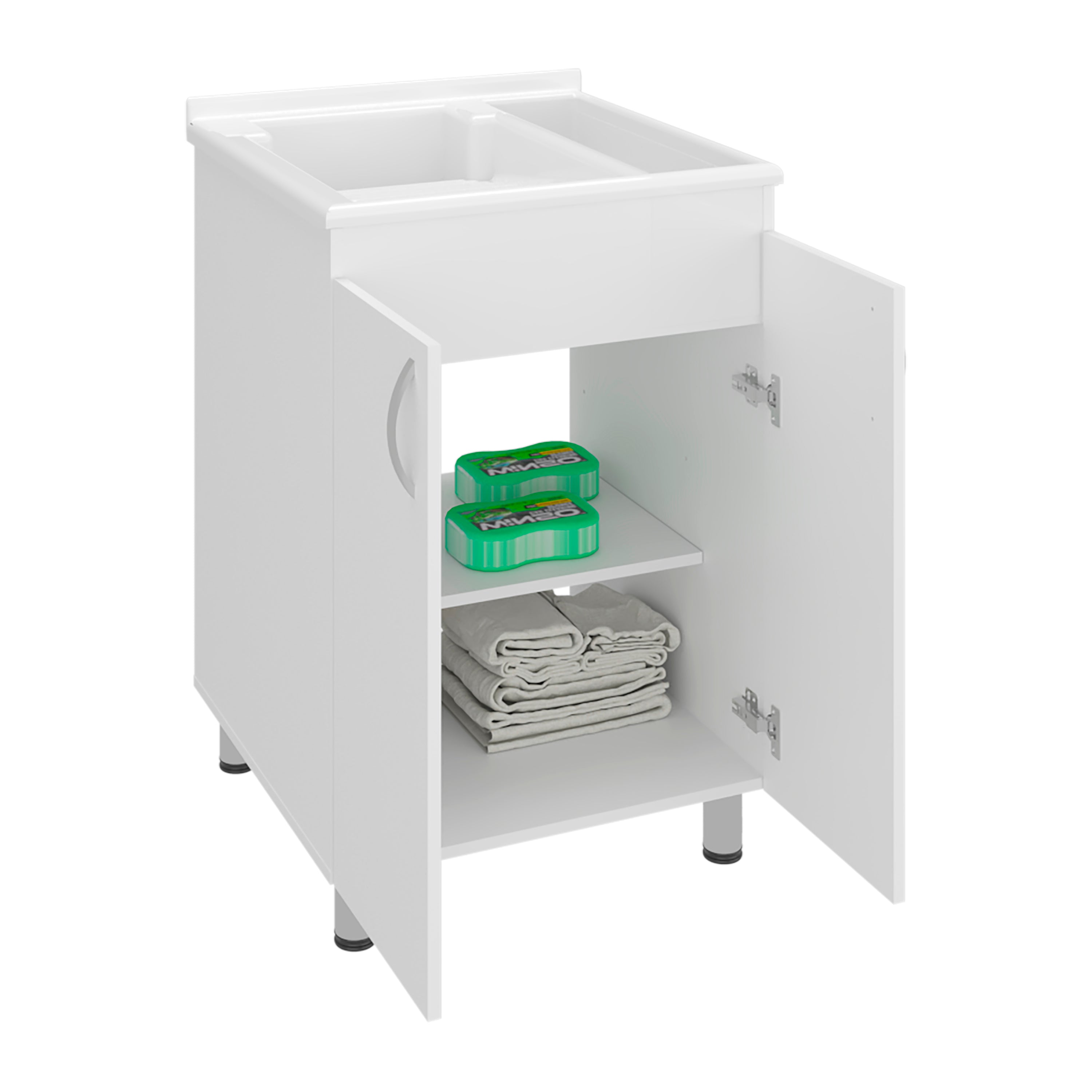 Demolotion Utility Sink Cabinet with Dual Compartments