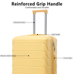 3-Piece ABS Spinner Wheel Luggage Set in Yellow