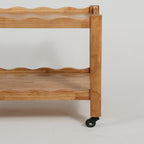 Solid Rubberwood Rolling Side Table